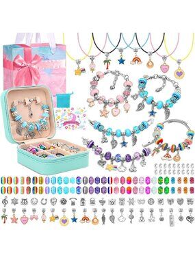 Charm Bracelet Making Kit with Jewelry Gift Box - DIY Personalized Gifts for